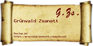 Grünvald Zsanett névjegykártya