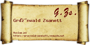 Grünvald Zsanett névjegykártya